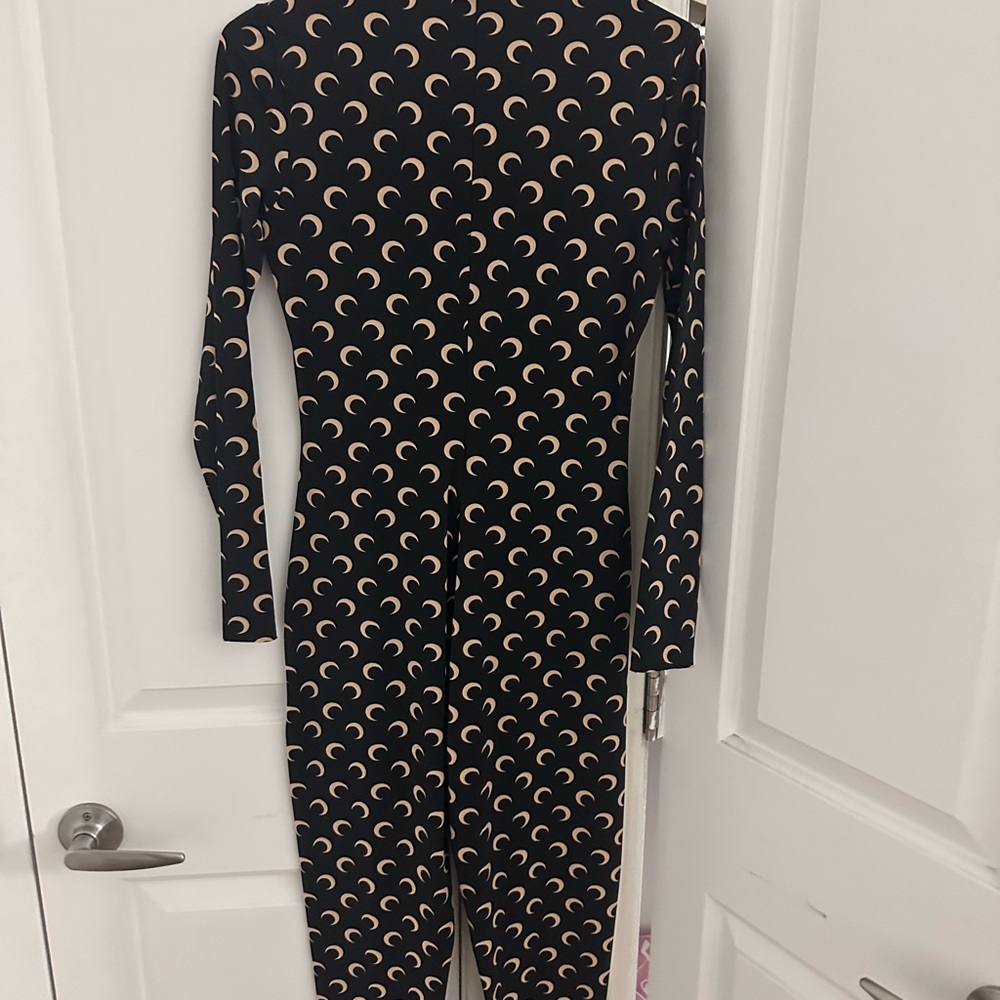 Marine Serre Black Crescent Moon Print Jumpsuit